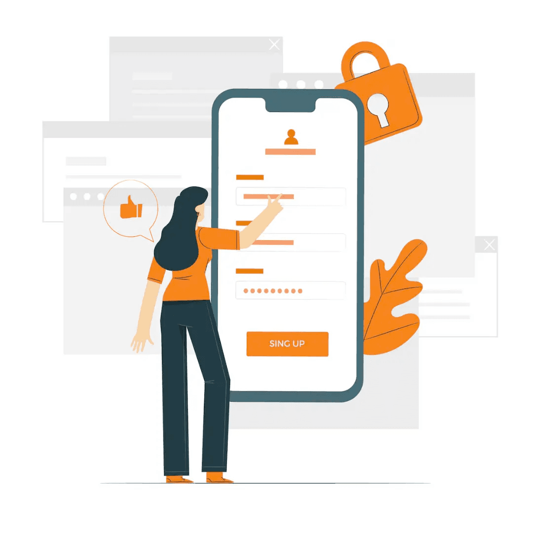 Sign up illustration or background